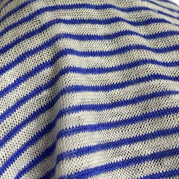 NWT Adrienne Vittadini Linen Top Womens 2X Roll Tab 3/4 Sleeve Striped Coastal - Picture 14 of 16